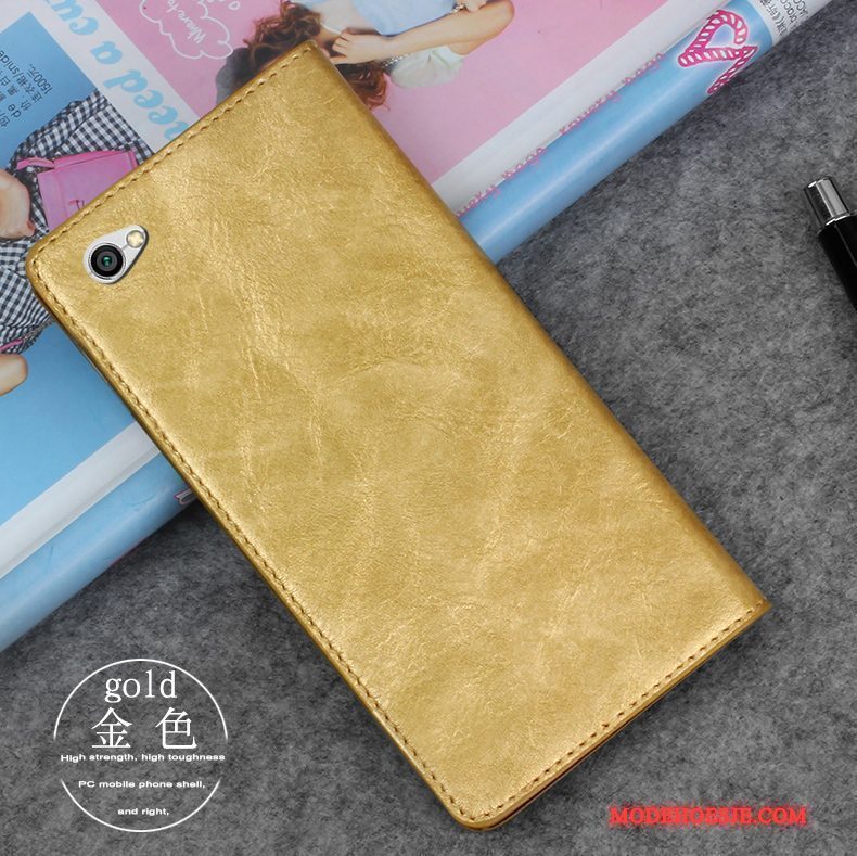 Hoesje Redmi Note 5a Bescherming Telefoon Anti-fall, Hoes Redmi Note 5a Leer Goud Rood