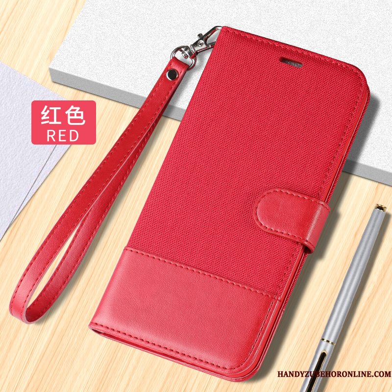 Hoesje Redmi Note 6 Pro Zakken Telefoon Mini, Hoes Redmi Note 6 Pro Leer Kaart Rood