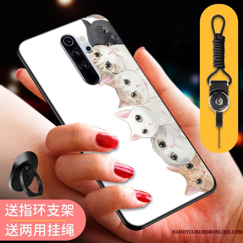 Hoesje Redmi Note 8 Pro Ondersteuning Telefoon Kat, Hoes Redmi Note 8 Pro Rood Hanger