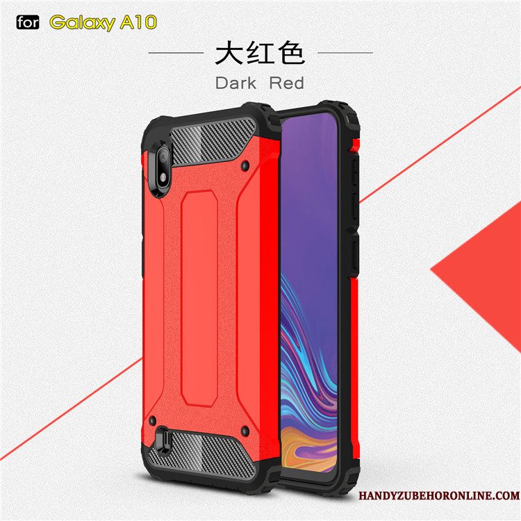 Hoesje Samsung Galaxy A10 Bescherming Hard Rood, Hoes Samsung Galaxy A10 Zacht Telefoon Anti-fall