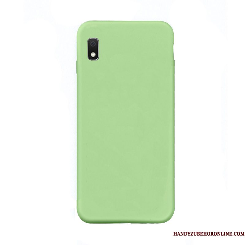 Hoesje Samsung Galaxy A10 Siliconen Trendy Merk Groen, Hoes Samsung Galaxy A10 Zacht Effen Kleurtelefoon