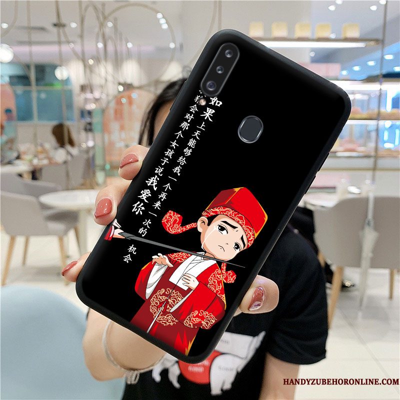 Hoesje Samsung Galaxy A20s Zakken Purper Lovers, Hoes Samsung Galaxy A20s Mode Anti-fall Chinese Stijl
