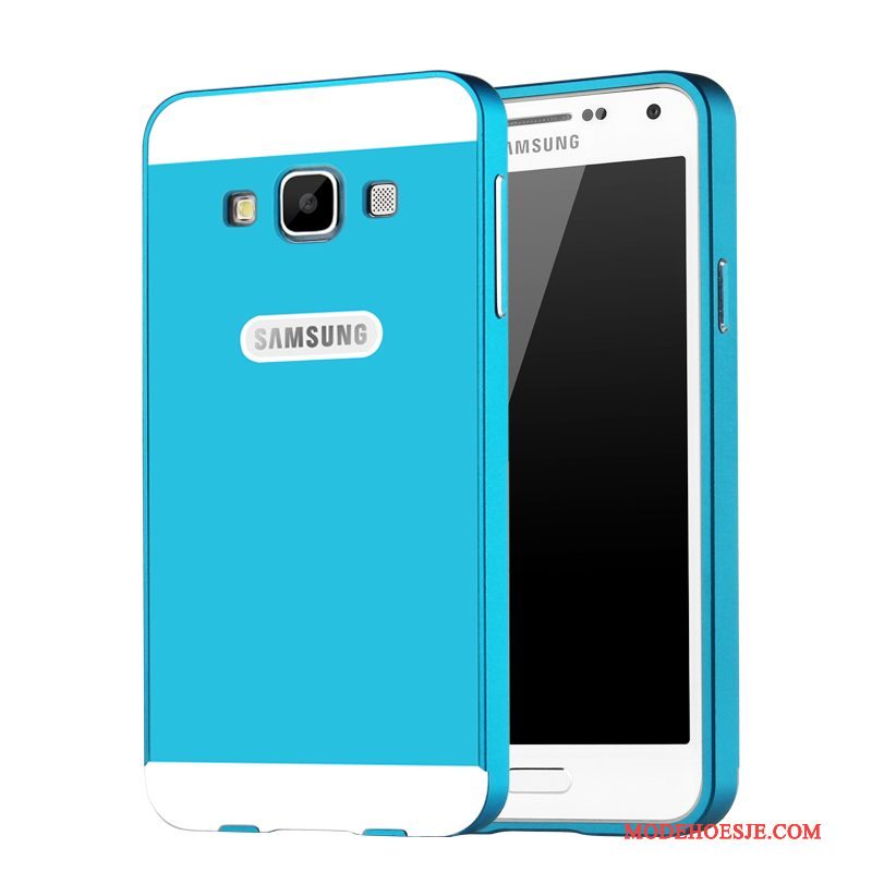 Hoesje Samsung Galaxy A3 2015 Metaal Blauw Omlijsting, Hoes Samsung Galaxy A3 2015 Bescherming Telefoon