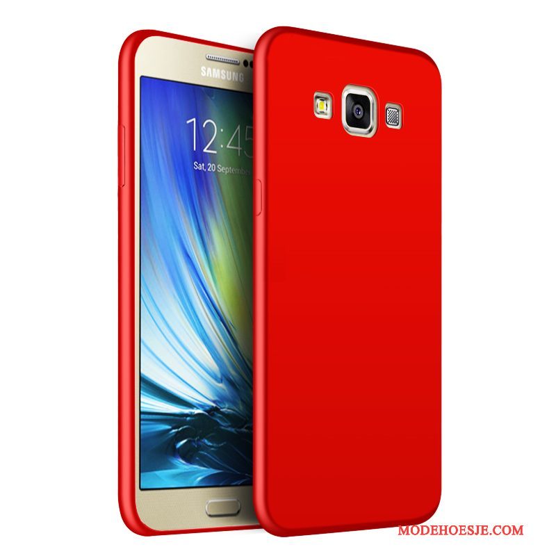 Hoesje Samsung Galaxy A3 2015 Zacht Anti-fall Rood, Hoes Samsung Galaxy A3 2015 Siliconen Telefoon Schrobben