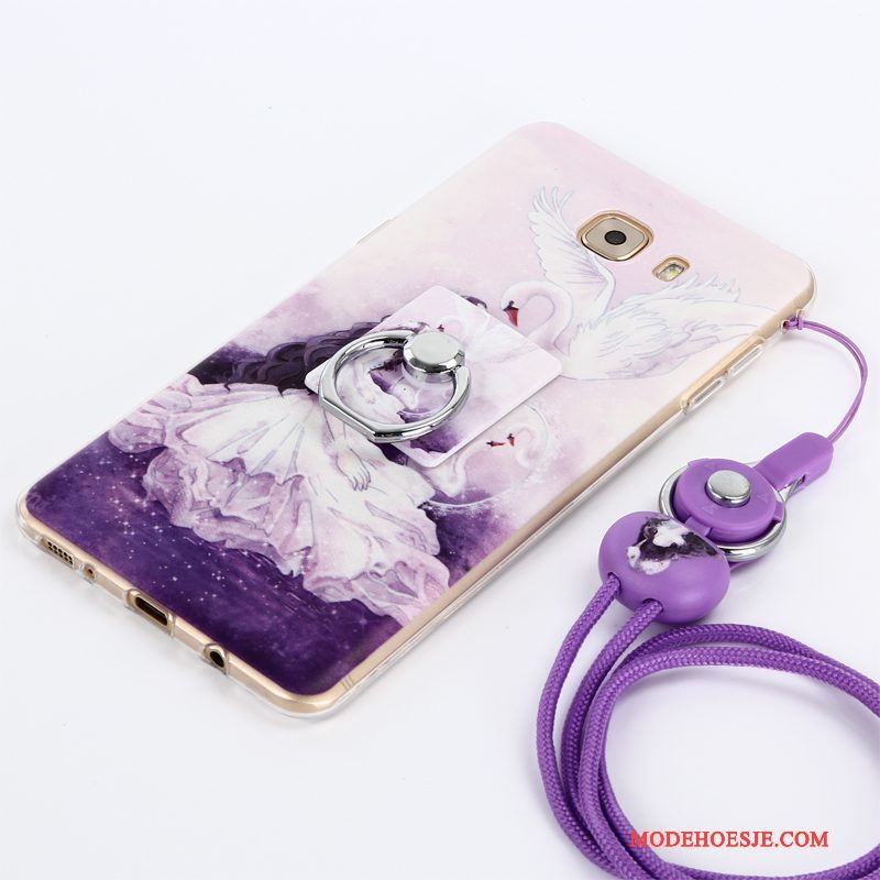 Hoesje Samsung Galaxy A3 2017 Bescherming Purper Hanger, Hoes Samsung Galaxy A3 2017 Anti-fall Trend