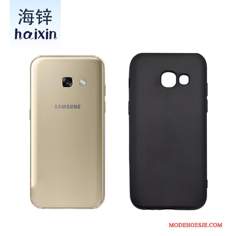 Hoesje Samsung Galaxy A3 2017 Siliconen Telefoon Zwart, Hoes Samsung Galaxy A3 2017 Zakken Schrobben