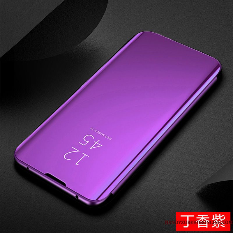 Hoesje Samsung Galaxy A30s Bescherming Spiegeltelefoon, Hoes Samsung Galaxy A30s Folio Purper