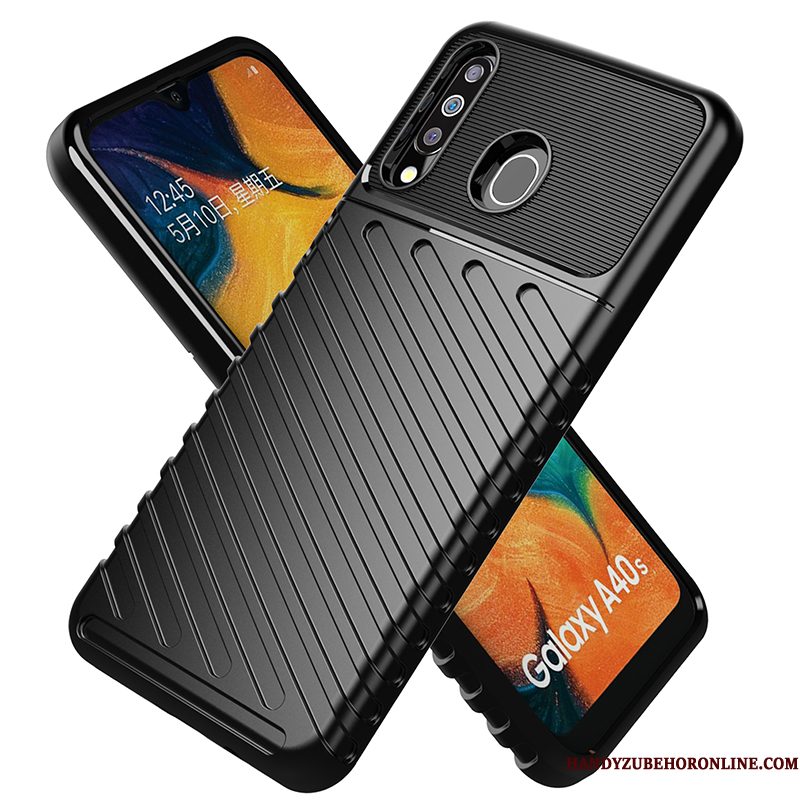 Hoesje Samsung Galaxy A40s Bescherming Zwart Anti-fall, Hoes Samsung Galaxy A40s Eenvoudigetelefoon