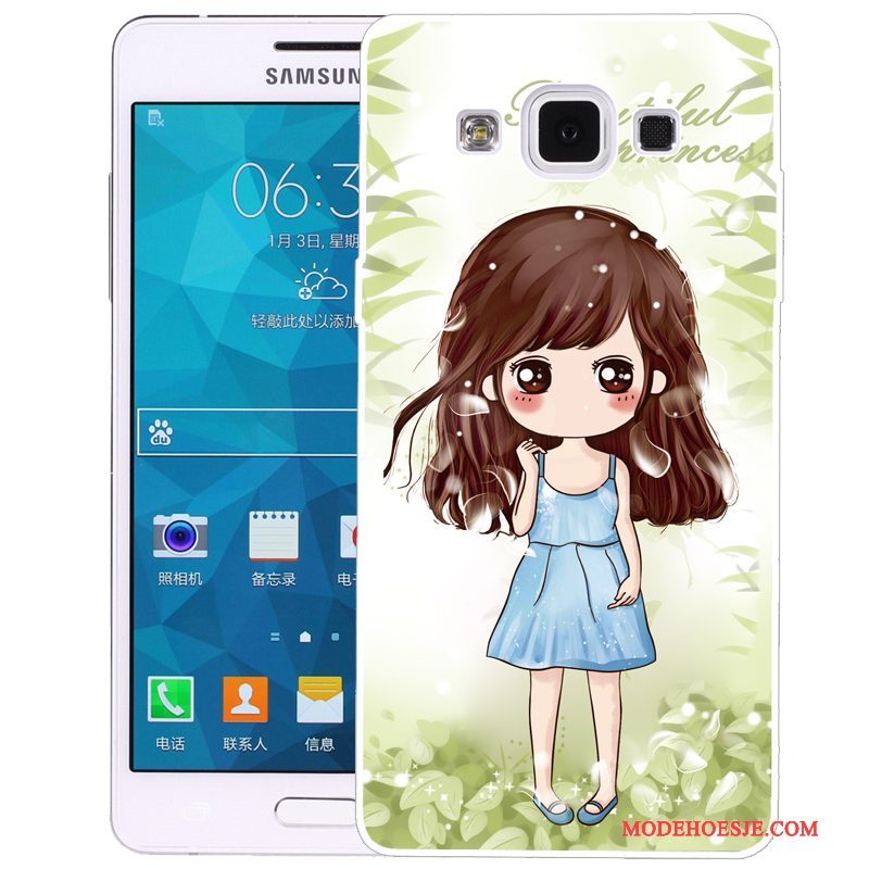 Hoesje Samsung Galaxy A5 2015 Spotprent Telefoon Groen, Hoes Samsung Galaxy A5 2015 Siliconen