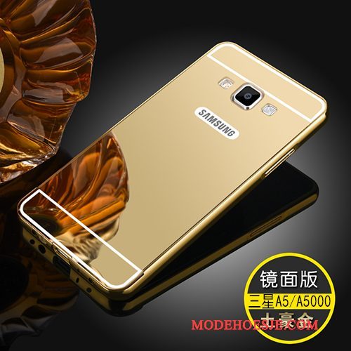 Hoesje Samsung Galaxy A5 2015 Zakken Spiegel Anti-fall, Hoes Samsung Galaxy A5 2015 Metaal Omlijsting Achterklep