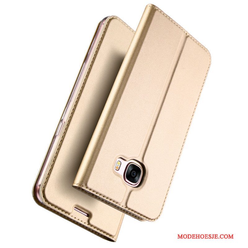 Hoesje Samsung Galaxy A5 2017 Bescherming Anti-fall Goud, Hoes Samsung Galaxy A5 2017 Leer Bedrijf Lichte En Dun