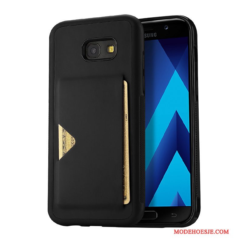 Hoesje Samsung Galaxy A5 2017 Bescherming Anti-falltelefoon, Hoes Samsung Galaxy A5 2017 Zacht Zwart Kaart