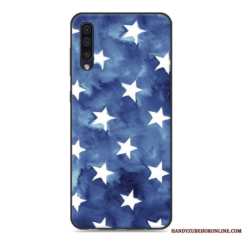 Hoesje Samsung Galaxy A50 Spotprent Blauwtelefoon, Hoes Samsung Galaxy A50 Siliconen Nieuw Trend