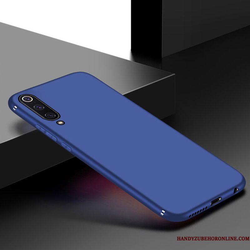 Hoesje Samsung Galaxy A50 Zacht Effen Kleurtelefoon, Hoes Samsung Galaxy A50 Zakken Blauw Anti-fall