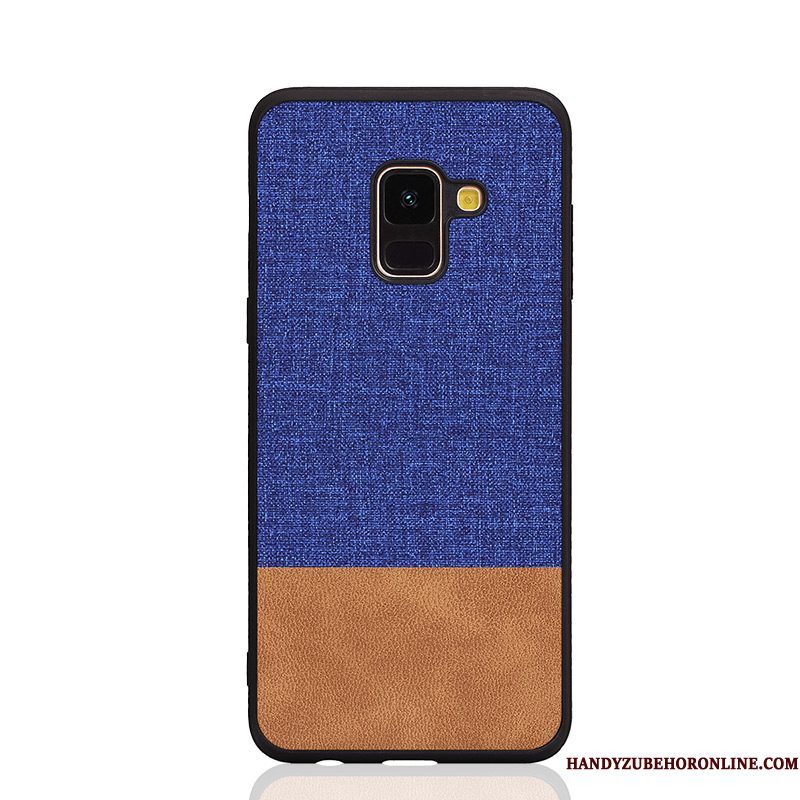 Hoesje Samsung Galaxy A6 Zakken Anti-fall Schrobben, Hoes Samsung Galaxy A6 Scheppend Persoonlijk Blauw