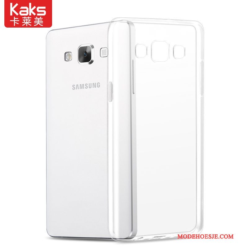 Hoesje Samsung Galaxy A7 2015 Bescherming Wit Lichte En Dun, Hoes Samsung Galaxy A7 2015 Zacht Telefoon Doorzichtig