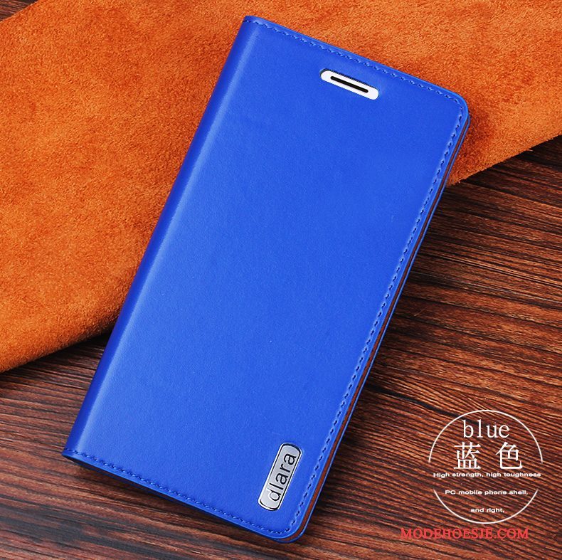Hoesje Samsung Galaxy A7 2015 Leer Blauw Anti-fall, Hoes Samsung Galaxy A7 2015 Bescherming Telefoon Trend