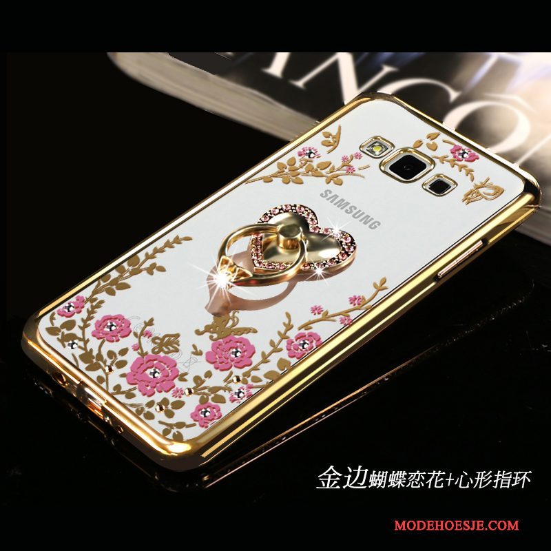 Hoesje Samsung Galaxy A7 2015 Strass Roze Trend, Hoes Samsung Galaxy A7 2015 Spotprent Mooietelefoon