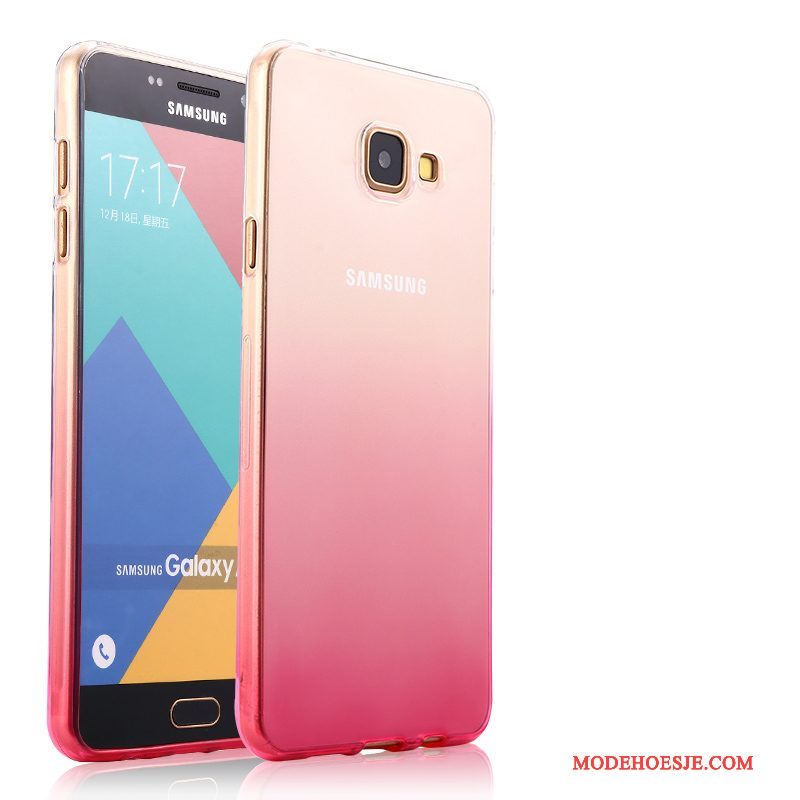 Hoesje Samsung Galaxy A7 2016 Bescherming Telefoon Doorzichtig, Hoes Samsung Galaxy A7 2016 Zacht Roze Trend