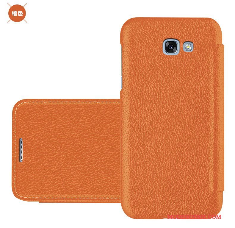 Hoesje Samsung Galaxy A7 2016 Bescherming Telefoon Oranje, Hoes Samsung Galaxy A7 2016 Folio