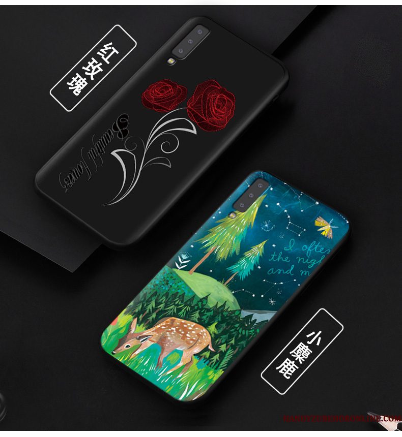 Hoesje Samsung Galaxy A7 2018 Siliconen Anti-falltelefoon, Hoes Samsung Galaxy A7 2018 Zacht Trend