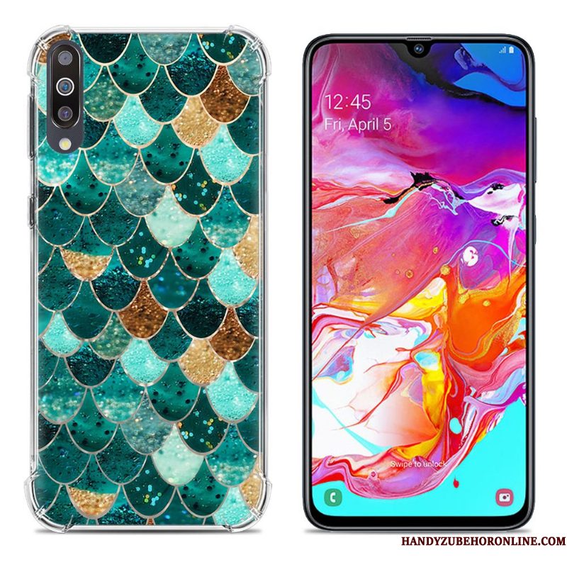 Hoesje Samsung Galaxy A70 Scheppend Groen Gasbag, Hoes Samsung Galaxy A70 Zakken Telefoon Anti-fall