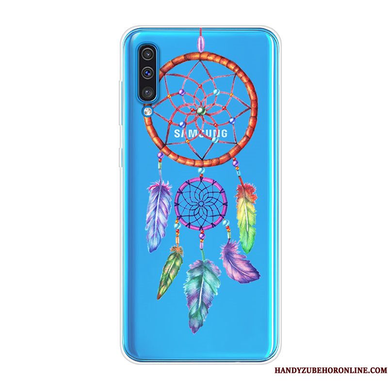 Hoesje Samsung Galaxy A70 Zacht Anti-fall Trend, Hoes Samsung Galaxy A70 Zakken Telefoon Blauw