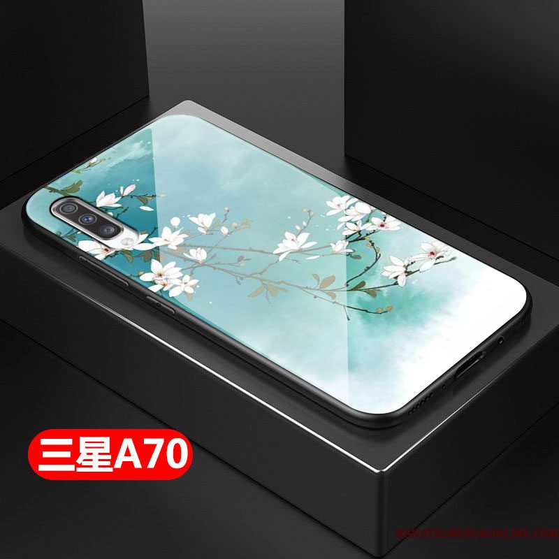 Hoesje Samsung Galaxy A70 Zacht Telefoon Anti-fall, Hoes Samsung Galaxy A70 Siliconen Glas Hard