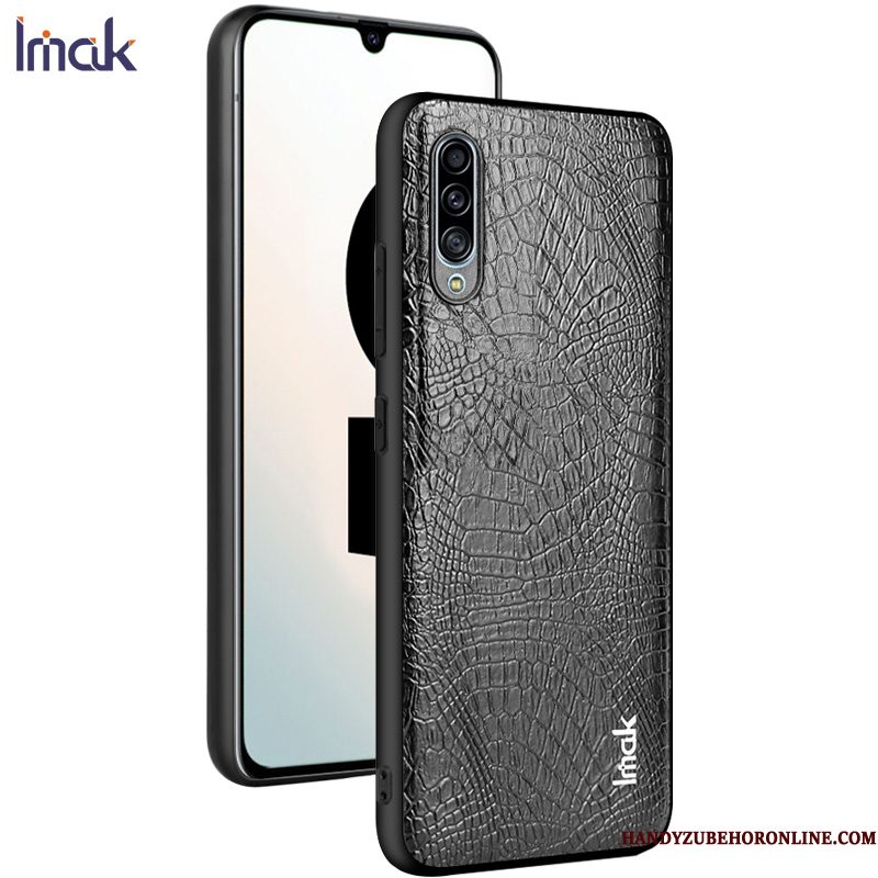 Hoesje Samsung Galaxy A70s Zacht Zwarttelefoon, Hoes Samsung Galaxy A70s Leer Hard Krokodillenleer