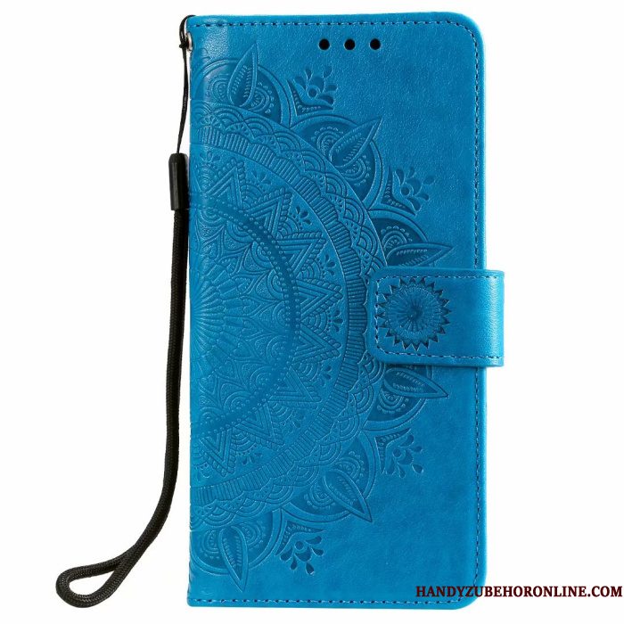 Hoesje Samsung Galaxy A71 Leer Telefoon Blauw, Hoes Samsung Galaxy A71 Folio Totem