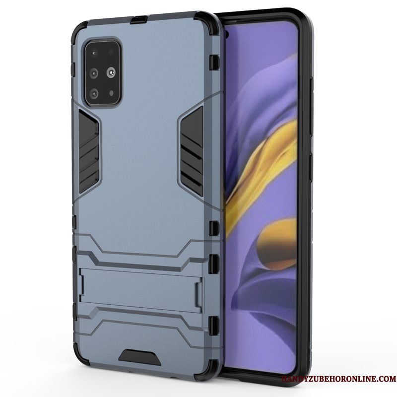 Hoesje Samsung Galaxy A71 Ondersteuning Hardtelefoon, Hoes Samsung Galaxy A71 Bescherming Blauw