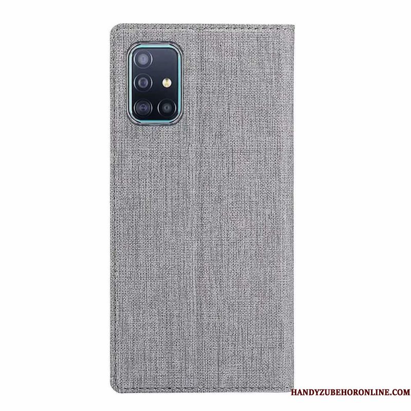 Hoesje Samsung Galaxy A71 Zakken Patroon Grijs, Hoes Samsung Galaxy A71 Siliconen Doektelefoon