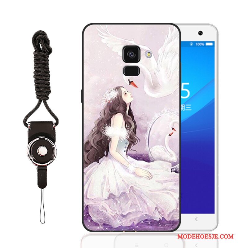 Hoesje Samsung Galaxy A8 Bescherming Anti-fall Purper, Hoes Samsung Galaxy A8 Siliconen