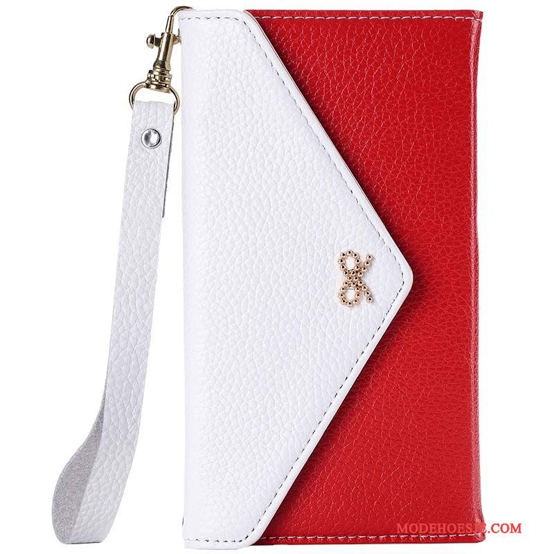 Hoesje Samsung Galaxy A8 Mode Eenvoudigetelefoon, Hoes Samsung Galaxy A8 Zakken Rood Hanger