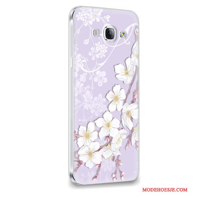 Hoesje Samsung Galaxy A8 Siliconen Anti-fall Purper, Hoes Samsung Galaxy A8 Zacht Licht Trend