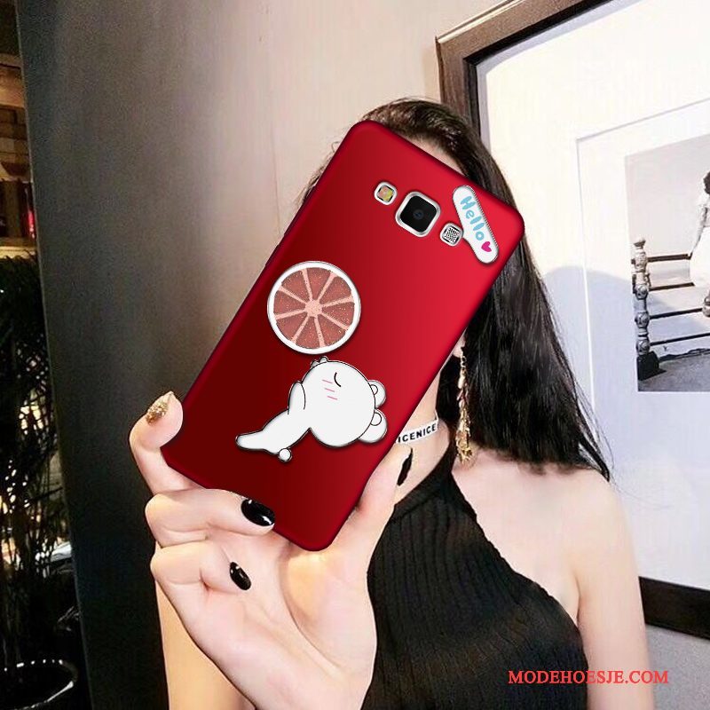 Hoesje Samsung Galaxy A8 Siliconen Trend Rood, Hoes Samsung Galaxy A8 Bescherming Dun Anti-fall