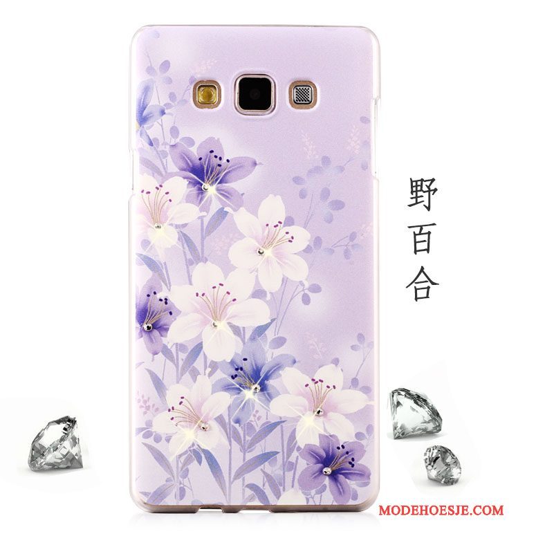 Hoesje Samsung Galaxy A8 Strass Purper Licht, Hoes Samsung Galaxy A8 Bescherming Mesh Hard