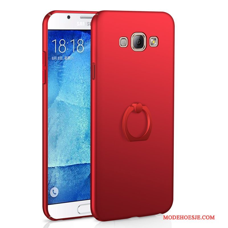 Hoesje Samsung Galaxy A8 Zakken Hardtelefoon, Hoes Samsung Galaxy A8 Siliconen Eenvoudige Rood