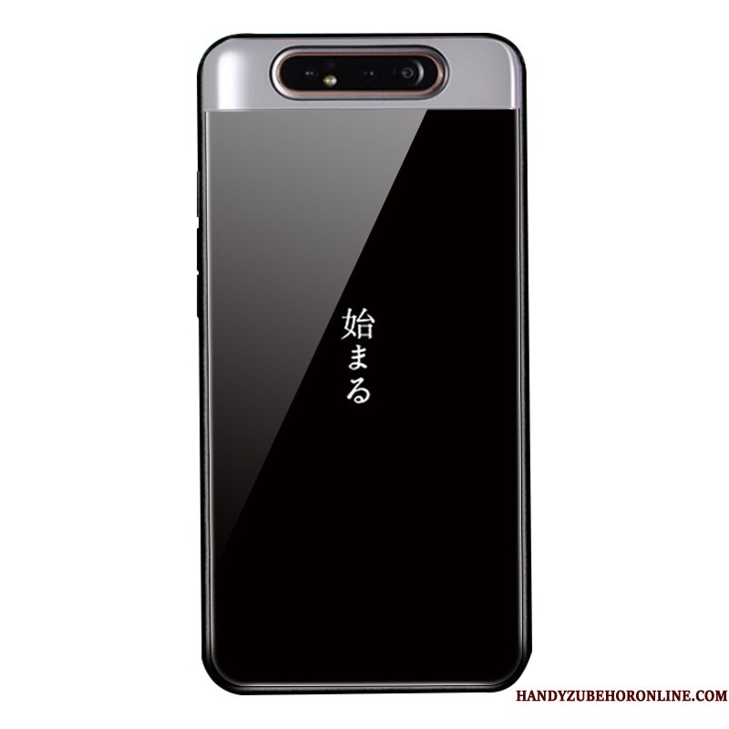 Hoesje Samsung Galaxy A80 Siliconen Zwarttelefoon, Hoes Samsung Galaxy A80 Bescherming Trend Glas