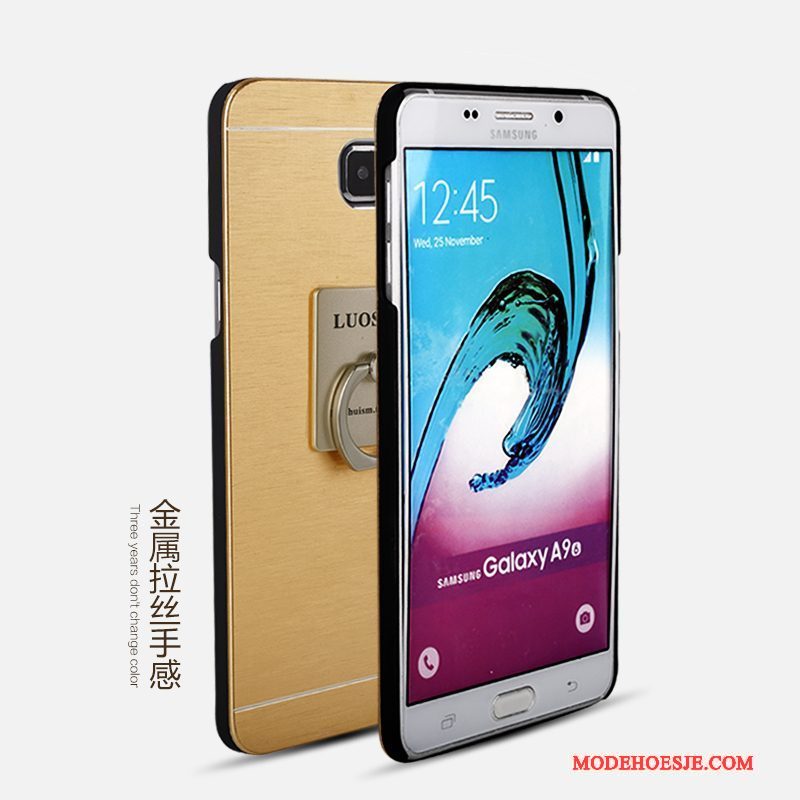 Hoesje Samsung Galaxy A9 Metaal Ringtelefoon, Hoes Samsung Galaxy A9 Bescherming Hoge Hard