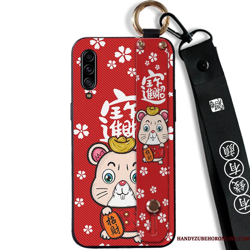 Hoesje Samsung Galaxy A90 5g Scheppend Trendy Merktelefoon, Hoes Samsung Galaxy A90 5g Zakken Rood Anti-fall