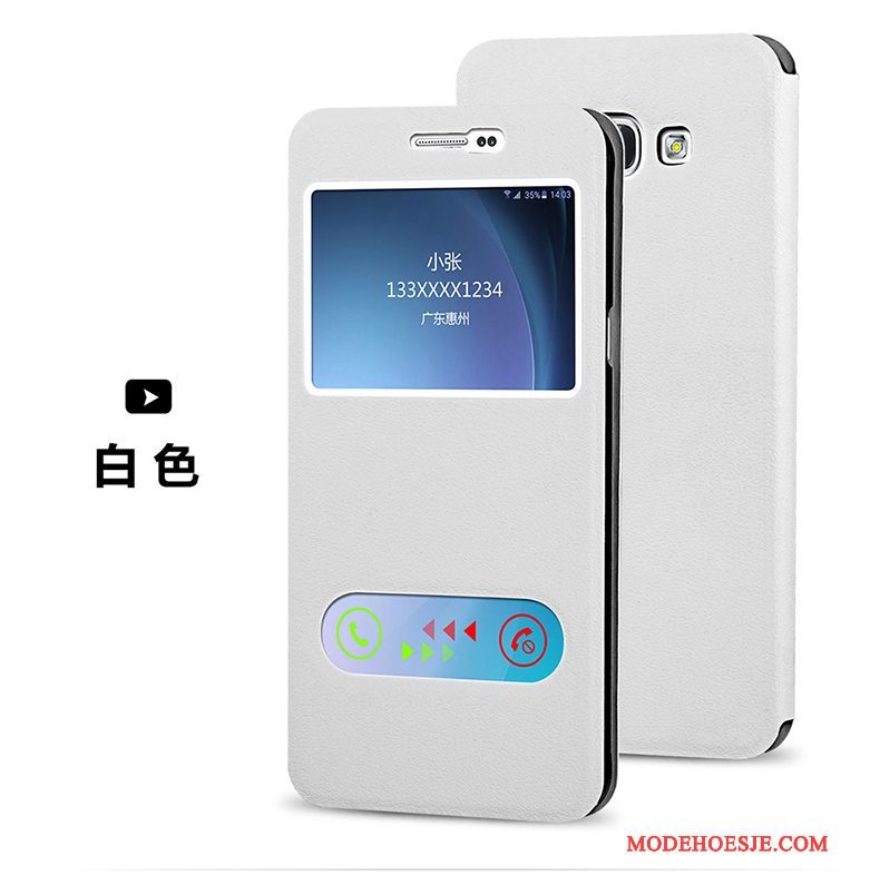Hoesje Samsung Galaxy J5 2015 Folio Telefoon Wit, Hoes Samsung Galaxy J5 2015 Leer