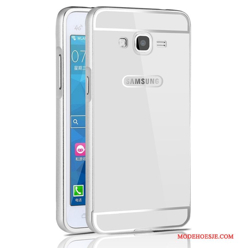 Hoesje Samsung Galaxy J5 2016 Metaal Anti-fall Omlijsting, Hoes Samsung Galaxy J5 2016 Bescherming Spiegel Hard