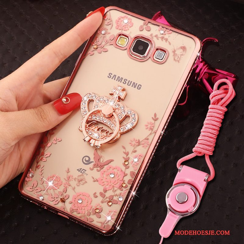 Hoesje Samsung Galaxy J5 2016 Strass Rozetelefoon, Hoes Samsung Galaxy J5 2016 Zakken