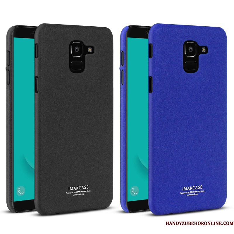 Hoesje Samsung Galaxy J6 Bescherming Blauwtelefoon, Hoes Samsung Galaxy J6 Schrobben Denim