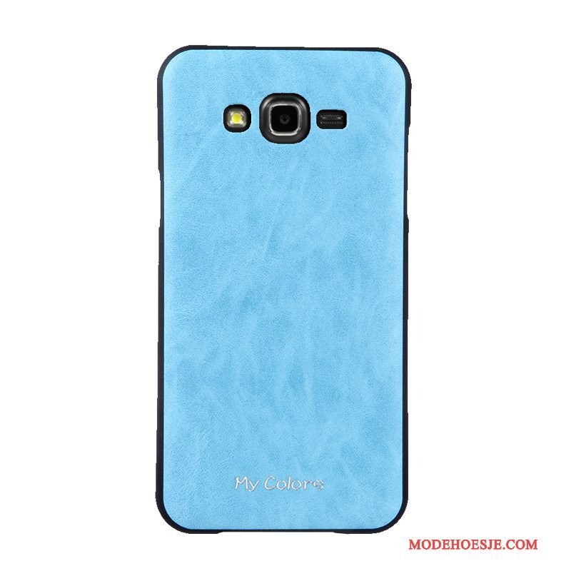Hoesje Samsung Galaxy J7 2015 Bescherming Bedrijf Blauw, Hoes Samsung Galaxy J7 2015 Zacht Telefoon