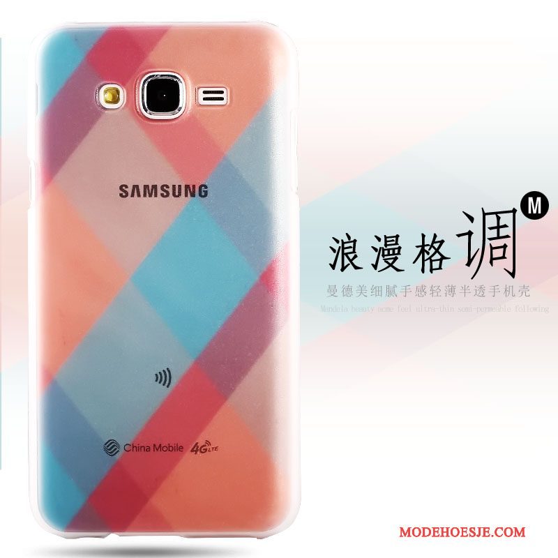 Hoesje Samsung Galaxy J7 2015 Kleur Schrobben Hard, Hoes Samsung Galaxy J7 2015 Bescherming Doorzichtig Trend