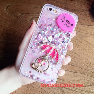 Hoesje Samsung Galaxy J7 2015 Strass Telefoon Hanger, Hoes Samsung Galaxy J7 2015 Zacht Drijfzand Roze