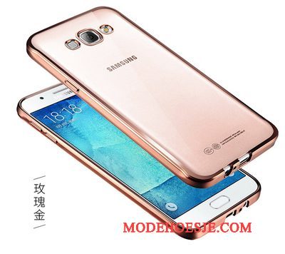 Hoesje Samsung Galaxy J7 2016 Bescherming Doorzichtig Plating, Hoes Samsung Galaxy J7 2016 Roze Dun