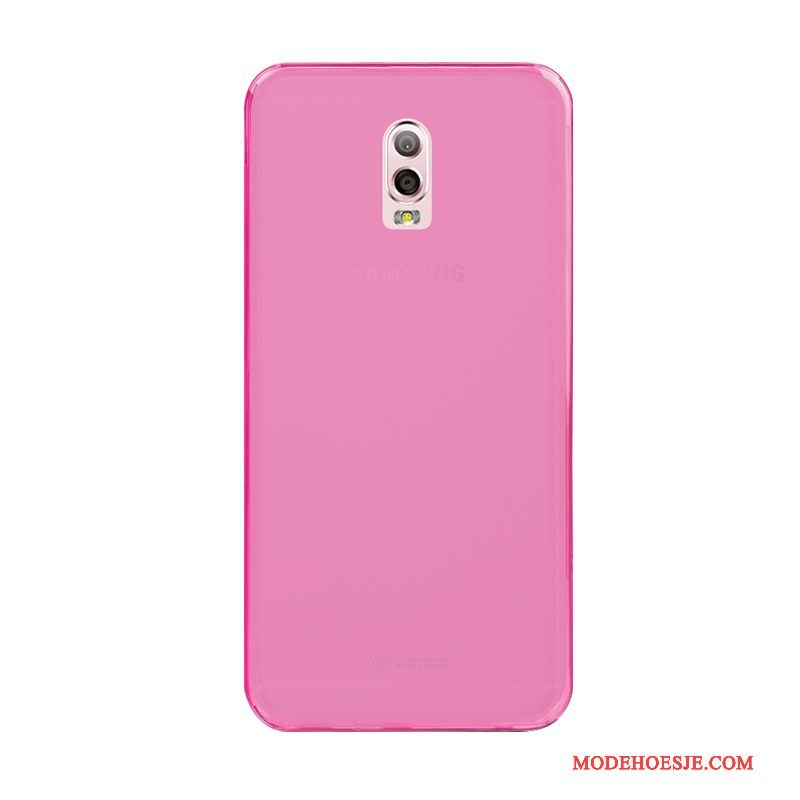 Hoesje Samsung Galaxy J7 2016 Zacht Kleur Doorzichtig, Hoes Samsung Galaxy J7 2016 Bescherming Telefoon Roze